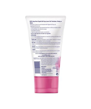 NIVEA Aqua Rose Organic Rose Water 3 in 1 150ml Cleansing Peeling Mask Hyaluron Mineral Clay - Buy Online on GoSupps.com
