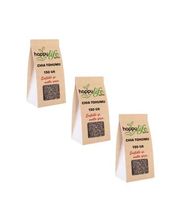 Happy Life Gourmet Chia Seeds 150 gr X 3 Pieces