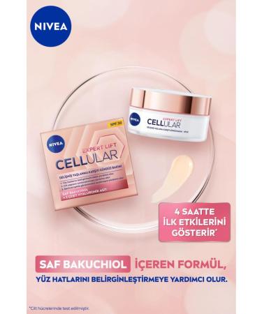 NIVEA Cellular Expert Lift Anti-Aging Day Face Care Cream 50ml Spf30 Bakuchiol Hyaluronic Acid - Buy Online on GoSupps.com