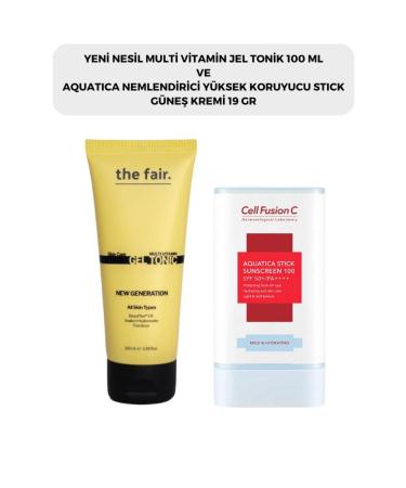 The Fair the fair. Multi Vitamin Gel Tonic 100 ml and Cell Fusion C AQUATICA Stick Sun Cream 19 G