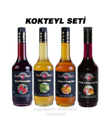 FO 4-Piece Cocktail Set Cool Lime Berry Hibiscus Orange Mango Mango Dragon