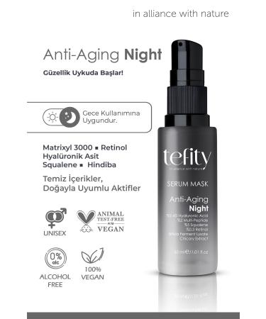 tefity Anti-aging Night Anti-Aging and Anti-Wrinkle Night Serum Mask - Retinol Peptide Bifida - Buy Online on GoSupps.com