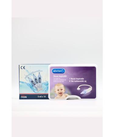 Alvita Nasal Aspirator + 5 Spare Tips + 10 Vials of Nose Drops - Buy Online on GoSupps.com