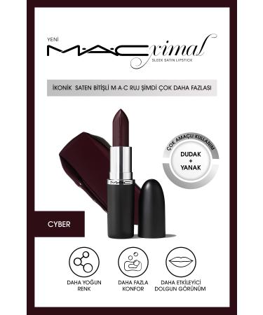 Mac Lipstick with a Nourishing Satin Finish That Gives an Impressively Plump Look - Cyber 3.5g