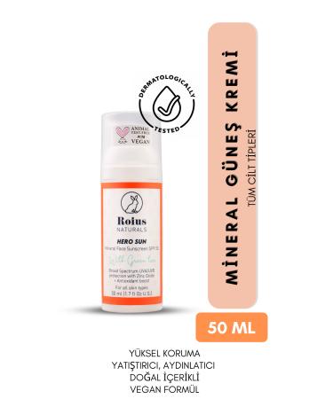 Roius Naturals Hero Sun Mineral Sunscreen Spf50