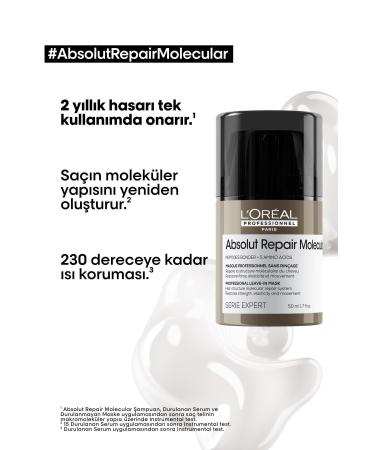L'oreal Professionnel Absolut Repair Molecular Leave-in Mask for All Damaged Hair 50ml - Buy Online on GoSupps.com