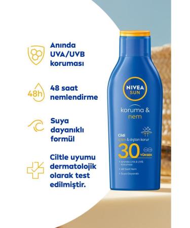 NIVEA Sun Sunscreen Moisturizing Lotion Spf30 200ml Q10 Firming Body Milk 400ml Vitamin C - Buy Online on GoSupps.com