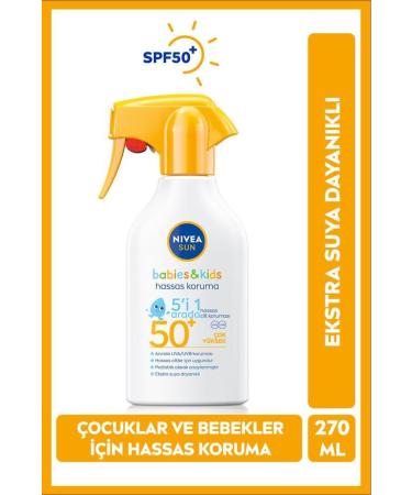 NIVEA Baby Sun Spray for Babies and Children 270ml Spf50 Sensitive Sun Protection Extra Water Resistant