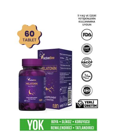 ActiveBee Supplements Melatonin 3 Mg 60 Tablets Natural Sleep Support and Relaxing Effect