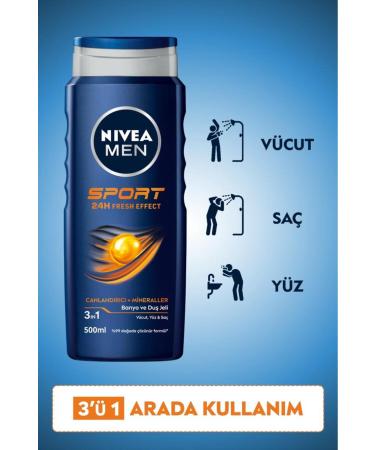 NIVEA Men Sport Shower Gel 500 ml X2 - Buy Online on GoSupps.com