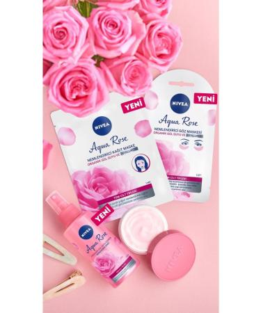 NIVEA Aqua Rose Moisturizing Eye Mask with Organic Rose Water Hyaluron Dark Circles Eye Bags - Buy Online on GoSupps.com