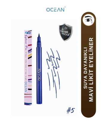 Ocean Blue Eyeliner Liquid Pencil Eyeliner Waterproof Intense Pigment