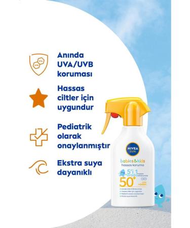 NIVEA Baby Sun Spray for Babies and Children 270ml Spf50 Sensitive Sun Protection Extra Water Resistant - Buy Online on GoSupps.com