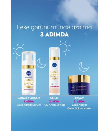 NIVEA Luminous630 Anti-Dark Spot CC Face Cream 40ml SPF30 Sunscreen Hyaluronic Acid Light Tone - Buy Online on GoSupps.com