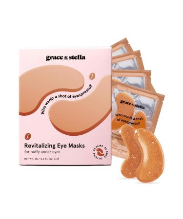 grace & stella Caffeine Eye Mask Puffy Eyes & Dark Circles Niacinamide Hyaluronic Acid(1 pair)