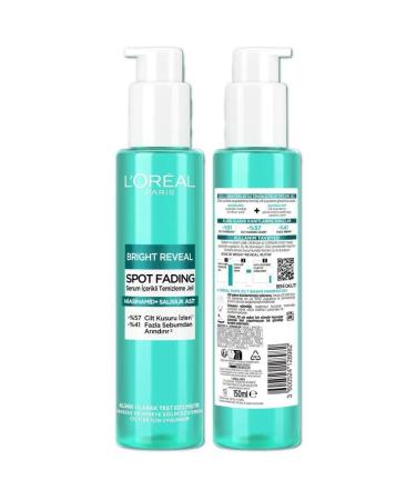 L'Oreal Paris Bright Reveal Anti-Skin Imperfections Serum-Containing Cleansing Gel Niacinamide + Salicylic Acid 150ml - Buy Online on GoSupps.com