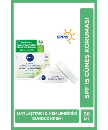 NIVEA Combination Skin Aloe Vera Mattifying Day Face Care Cream 50ml BLK WW5