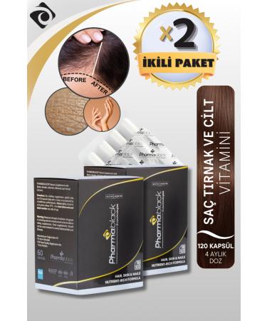 Pharmablack Anti Hair Loss Biotin & Keratin Vitamin Complex 60 Capsules - 2 BOXES (120 CAPSULES)
