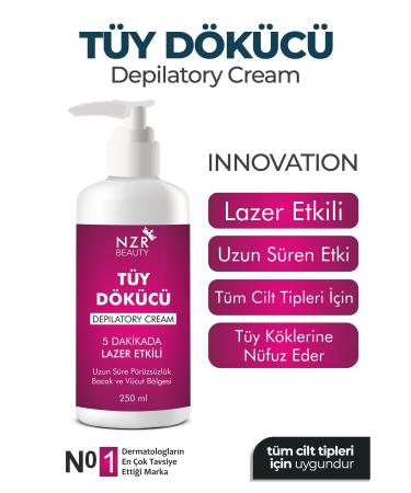 NZR BEAUTY Premium Hair Removal Special Formula Hair Reducing Depilatory Effective Cream 250 ml