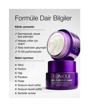 Clinique Smart-Anti-Aging Fine Line Plumping Repairing Night Care Cream Mask Passi.4221 - Buy Online on GoSupps.com