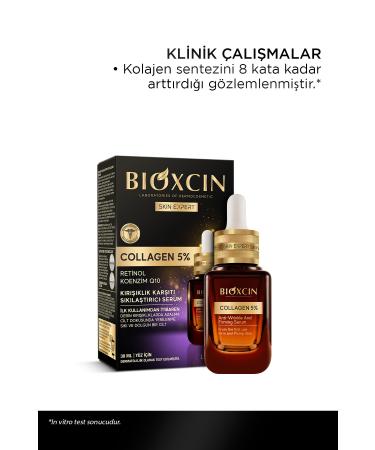 Bioxcin Collagen 5% Anti-Wrinkle Firming Serum 30 ml - Coenzyme Q10 Retinol - Buy Online on GoSupps.com