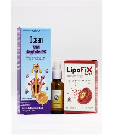 Ocean VM Arginine PS Estellife D3 Spray and LipoFix Drops - Vitamin and Iron Support Package for Children - Buy Online on GoSupps.com