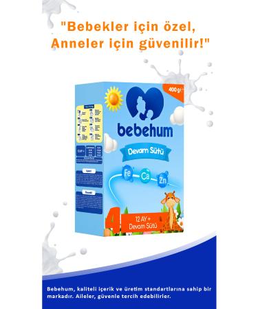 bebehum 4 Follow-On Milk 400 gr 12 Months 10 Pieces - Buy Online on GoSupps.com
