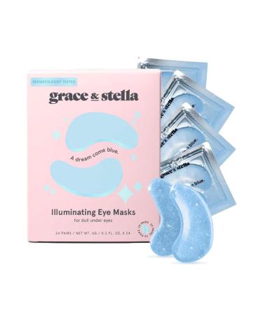 grace & stella Award Winning Eye Mask (Blue 1 Pair) Reduces Dark Circles Puffy Eyes Under Eye Bags