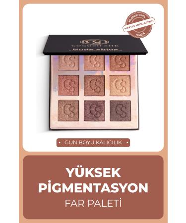 Cocosh She Nude Shine 9 Color Eyeshadow Palette High Pigmentation Non-Clumping Easy Blending