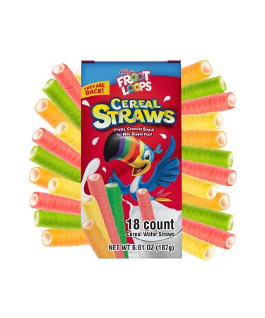 Froot Loops Cereal Straws Fruity Crunchy Snack 18 Count 187 gr
