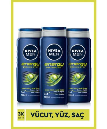 NIVEA Energy Shower Gel 500 ml 3-Pack Advantageous Package