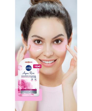 NIVEA Aqua Rose Moisturizing Eye Mask with Organic Rose Water Hyaluron Dark Circles Eye Bags - Buy Online on GoSupps.com