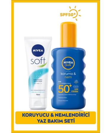 NIVEA Sun High Sun Protection Spray 200ml and Soft Moisturizing Care Cream 75ml