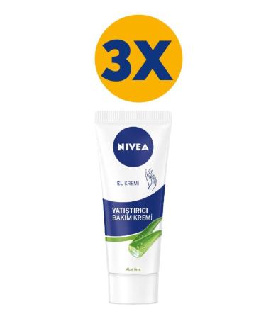 NIVEA Soothing Care Hand Cream 75ml - Aloe Vera X3