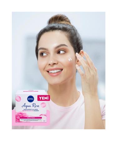 NIVEA Aqua Rose Organic Rose Water Moisturizing Gel Cream 50ml 48 Hour Intense Moisture Luminous Skin - Buy Online on GoSupps.com