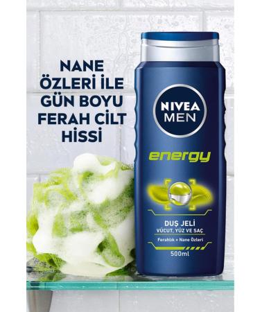 NIVEA Shower Shampoo Energy Men 500ml X3 - Buy Online on GoSupps.com