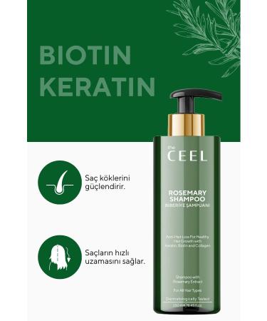 Ceel Rosemary Shampoo Anti-Hair Loss and Helps Fast Growth Keratin Biotin and Collagen Essence 250 ml - Buy Online on GoSupps.com