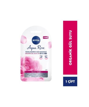 NIVEA Aqua Rose Moisturizing Eye Mask with Organic Rose Water Hyaluron Dark Circles Eye Bags