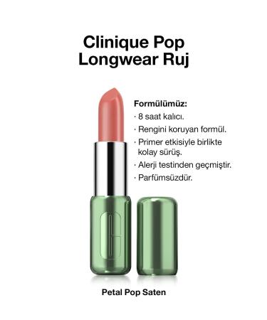 Clinique Lipstick with Rich Pigmentation Lasting All Day Long Shiny Finish - Petal Pop passi.3692