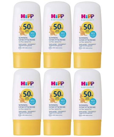Hipp Babysanft Sun Cream - Face Sunscreen 50+ Factor Ultra Sensitive 30ML (Set of 6)