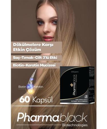 Pharmablack Anti-Hair Loss Biotin & Keratin Vitamin Complex 60 Capsules - 23 Active Ingredients / 2 Month Dosage. - Buy Online on GoSupps.com