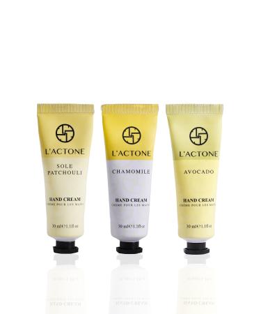 L'ACTONE Sole Patchouli + Chamobile + Avocado Hand Cream Set
