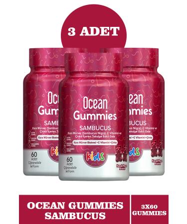 Ocean Gummies Sambucus 60 Pieces Chewable Gel Form 3 Pieces