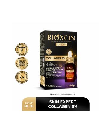 Bioxcin Collagen 5% Anti-Wrinkle Firming Serum 30 ml - Coenzyme Q10 Retinol - Buy Online on GoSupps.com