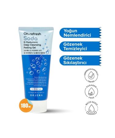 Orjena Oh-refresh Soda&hyaluronic Deep Cleansing Peeling Gel-moisturizing Effective Cleaning Peeling -180ml - Buy Online on GoSupps.com