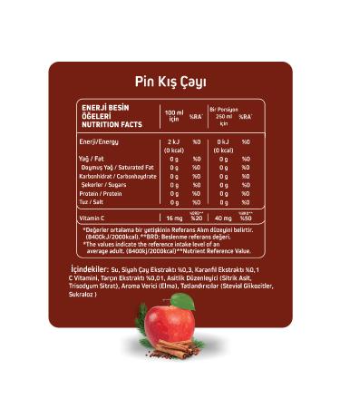 Pin Winter Tea - Sugar-Free & Calorie-Free 1 Liter X 6 Pieces - Buy Online on GoSupps.com