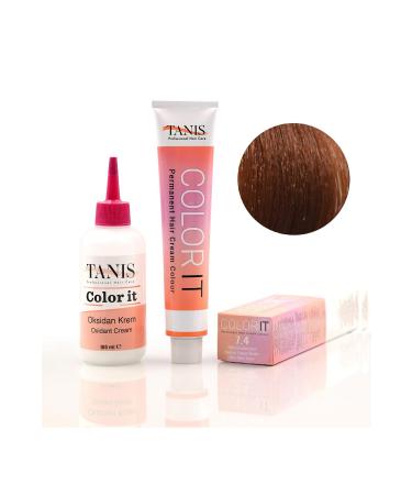 TANIS PROFESSIONAL TANIS COLOR-IT (100 ML) Permanent Hair Dye 7.4 (Medium Copper Blonde)