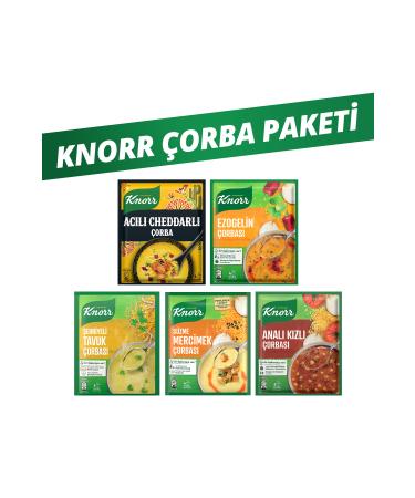 Knorr Spicy Cheddar Soup 74g + Ezogelin 74g + Chicken Vermicelli 51g + Lentil 76g + Mother Daughter 70g