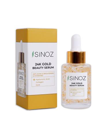 Sinoz 24k Gold Particle Hyaluronic Acid Anti-Wrinkle Collagen Skin Care Serum 30 ml
