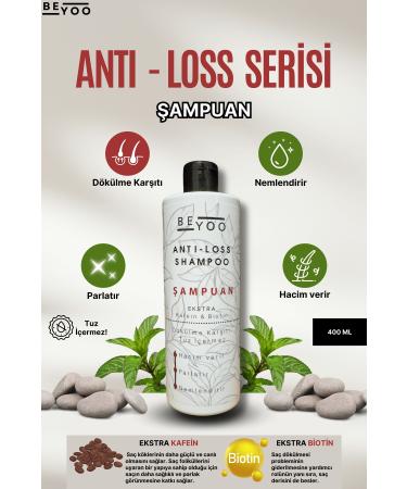 Beyoo Premium Salt-Free Shampoo Against Hair Loss with Caffeine & Biotin 400ml - All Hair Types - Buy Online on GoSupps.com